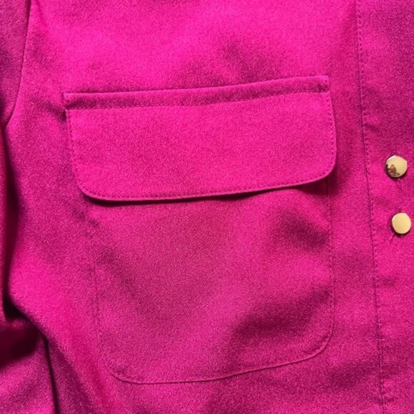 Ivanka Trump Fuchsia Button-Down Blouse With Gold Accents size  XS - Picture 5 of 9